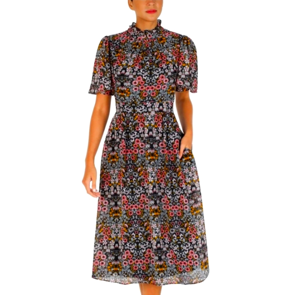 Julia Jordan: Short Sleeve Mock Neck Dress